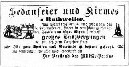 Sedanfeier und Kirmes in Ruthweiler